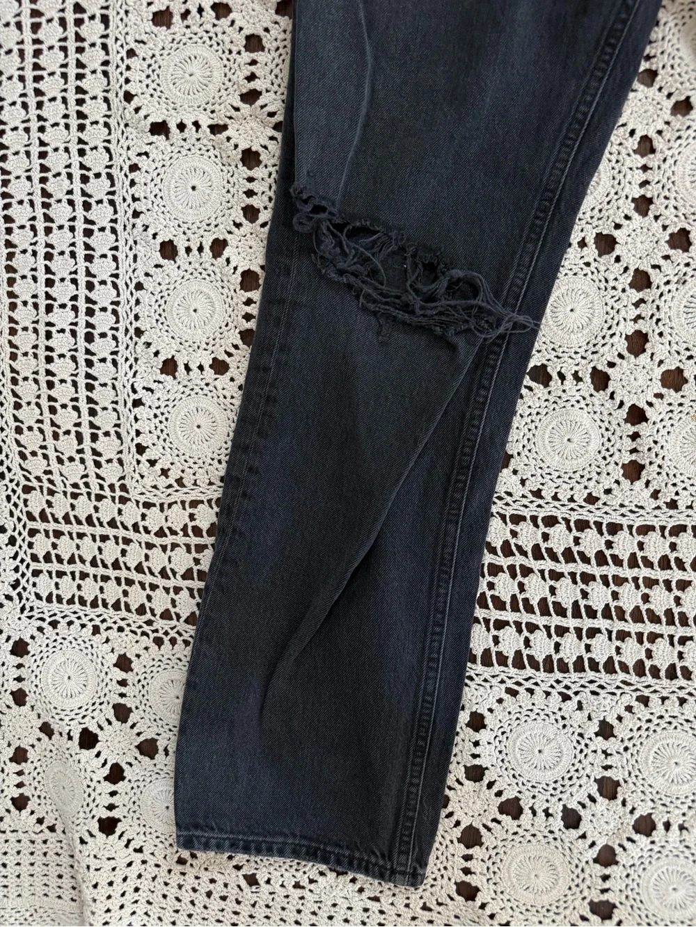 AGOLDE '90s High-Rise Straight-Leg Jeans Howl Black Wash Size 29